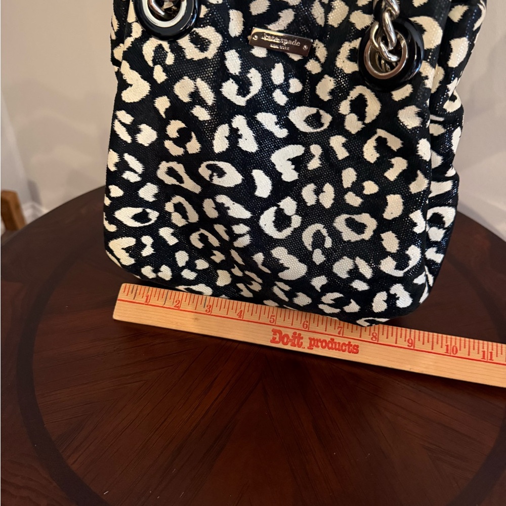Kate Spade Maryann Ocelot Print Chain Strap Black and White - Picture 14 of 15